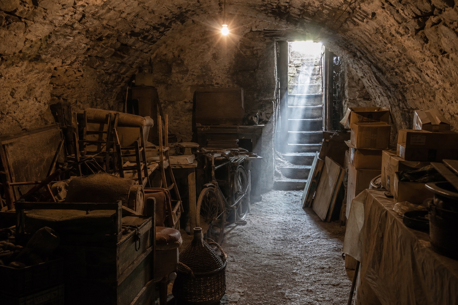Cave encombrée avant débarras